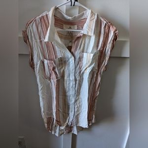 Thread & Supply Striped Button Down Blouse